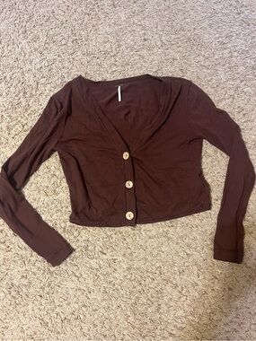 Brown Free People Cardigan